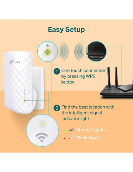 Extensor de WiFi TP-Link RE220 Banda Dual 5GHz/2.4GHz 111m