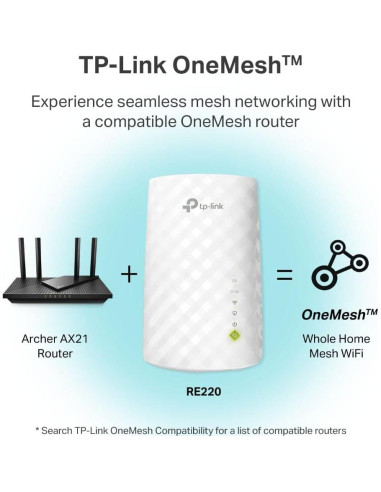 Extensor de WiFi TP-Link RE220 Banda Dual 5GHz/2.4GHz 111m
