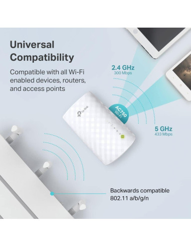 Extensor de WiFi TP-Link RE220 Banda Dual 5GHz/2.4GHz 111m