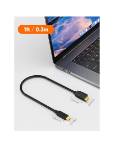 Cable USB C a Micro B CableCreation 1 pie 10Gbps Negro 2