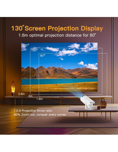 Mini Proyector DreamFair HY300Pro 4K 1080P WiFi Bluetooth