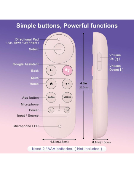 Control Remoto de Reemplazo Swocny para Google Chromecast TV