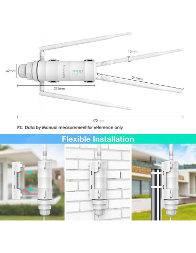 Extensor de Rango Inalámbrico WAVLINK AC1200 Exterior IP65