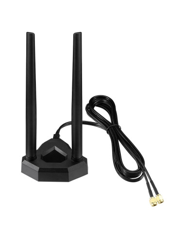 Antena WiFi Doble Banda Eightwood 2.4GHz 5GHz 8dBi con Cable 1.98m