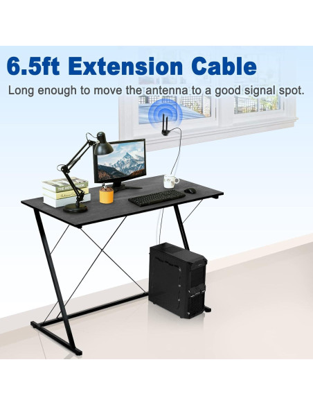Antena WiFi Doble Banda Eightwood 2.4GHz 5GHz 8dBi con Cable 1.98m