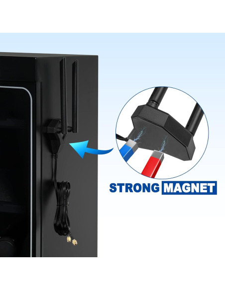 Antena WiFi Doble Banda Eightwood 2.4GHz 5GHz 8dBi con Cable 1.98m