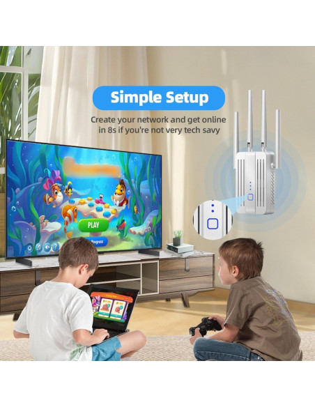 Extensor de WiFi Doble Banda CUU 1200Mbps 929m Ethernet Extensor de WiFi Doble Banda CUU 1200Mbps 929m Ethernet