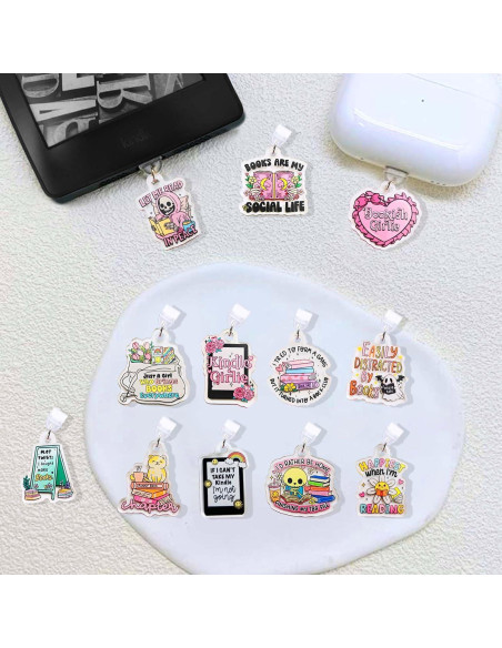 12 Encantos Tapones de Polvo Tipo C para E-Readers y Tabletas