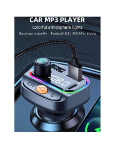 Transmisor FM Bluetooth 5.3 ACECAR C2S con Carga Rápida 2