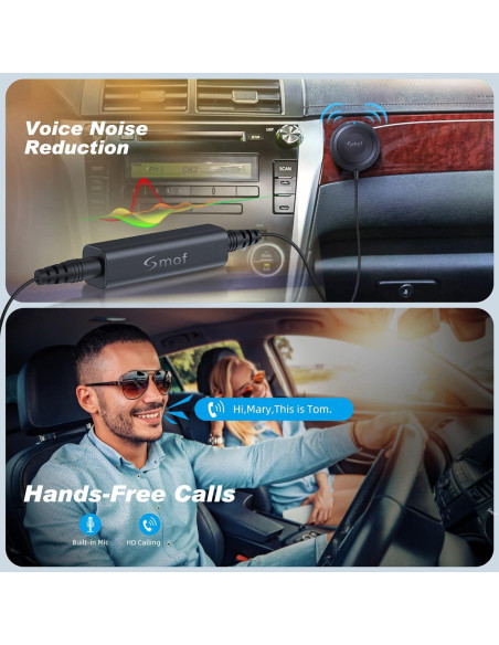 Adaptador Bluetooth 5.0 Smof BT4805P 3.5mm para Coche