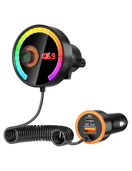 Transmisor Bluetooth FM para coche Magift A12, carga rápida 36W