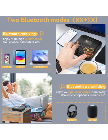 Reproductor de CD Portátil Bluetooth MONODEAL MD707 con Altavoces