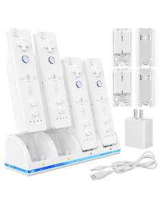 Estación de Carga 4-en-1 KEKUCULL para Controladores Wii/Wii U