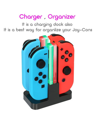 Dock de Carga INNVO para Joy-Con de Nintendo Switch - 4 en 1