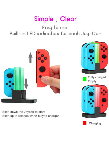 Dock de Carga INNVO para Joy-Con de Nintendo Switch - 4 en 1