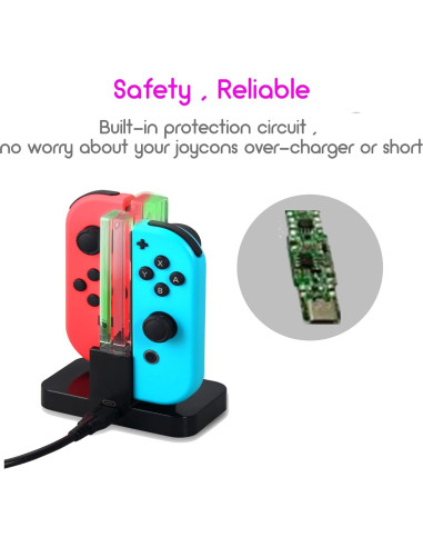 Dock de Carga INNVO para Joy-Con de Nintendo Switch - 4 en 1