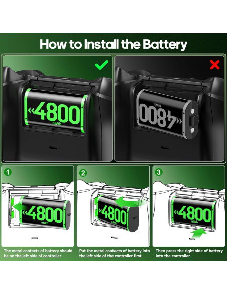 Cargador Rysker con 4 Baterías Recargables para Xbox One/S/X