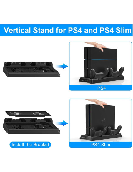 Estación de Carga Doble KEKUCULL para Controladores PS4/PS4 Slim