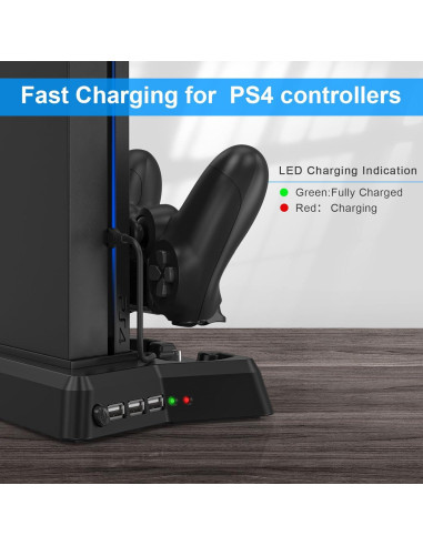 Estación de Carga Doble KEKUCULL para Controladores PS4/PS4 Slim