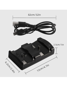 Estación de Carga Xahpower para Controladores PS3 - Doble USB 2