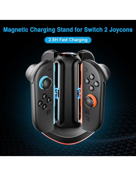 Base de Carga Rápida Magnética para Nintendo Switch 2 - 4 Joycon