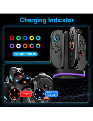 Base de Carga Rápida Magnética para Nintendo Switch 2 - 4 Joycon