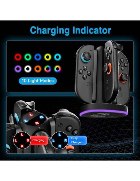 Base de Carga Rápida Magnética para Nintendo Switch 2 - 4 Joycon