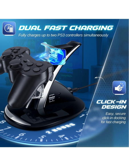 Estación de Carga TNP para Controladores PS3 Dualshock 3