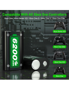 Paquete de Baterías Recargables Ukor 2x6200mWh para Xbox 2