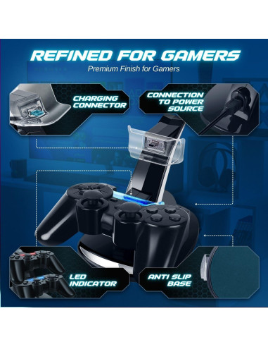 Estación de Carga TNP para Controladores PS3 Dualshock 3