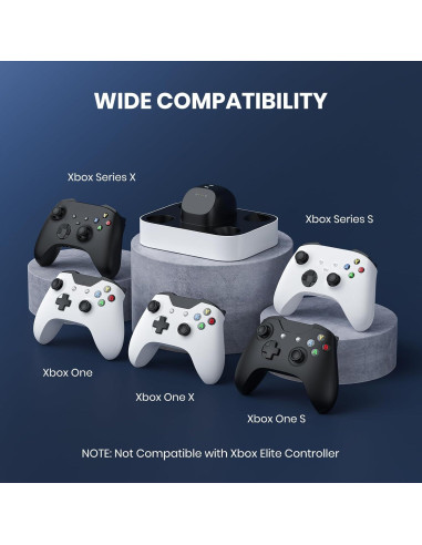 Estación de Carga Rápida NEWDERY para Controlador Xbox - 2 Baterías 1100mAh