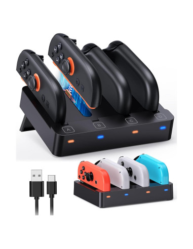Base de Carga FYOUNG para Nintendo Switch 2/1 - Estación Rápida 8 en 1