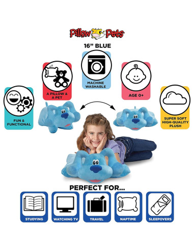 Pillow Pets Pistas de Blue 40 cm Perro de Peluche Nickelodeon