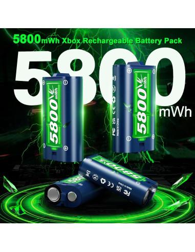 Ponkor Paquete de Batería Recargable 4x5800mWh para Xbox