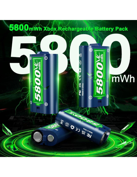 Ponkor Paquete de Batería Recargable 4x5800mWh para Xbox