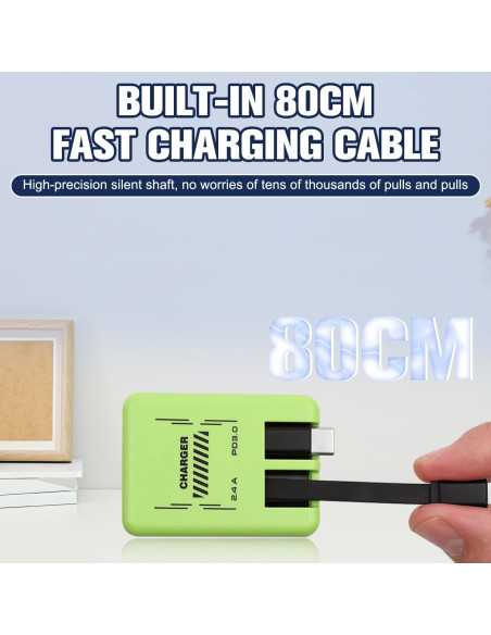 Cargador Rápido 2 en 1 W&O Plegable Naranja para Teléfonos y Tabletas