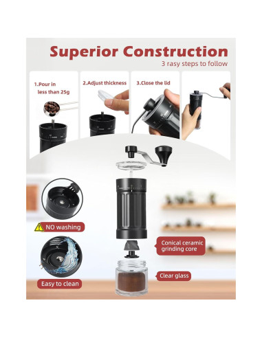 Molino de Café Manual GCCTXC con Muela de Cerámica 380g
