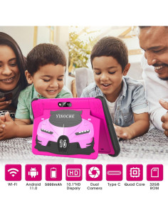 Tablet Infantil YINOCHE 10.1" Rosa - Android, 64GB, Control Parental 2