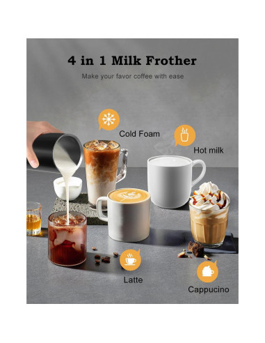 Máquina de café ZACME 3 en 1 con espumador de leche 0.83 L