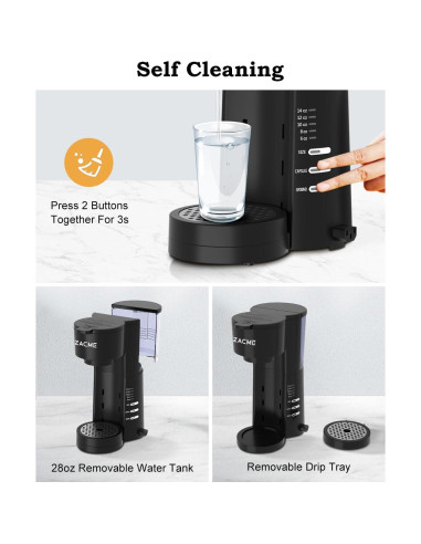 Máquina de café ZACME 3 en 1 con espumador de leche 0.83 L