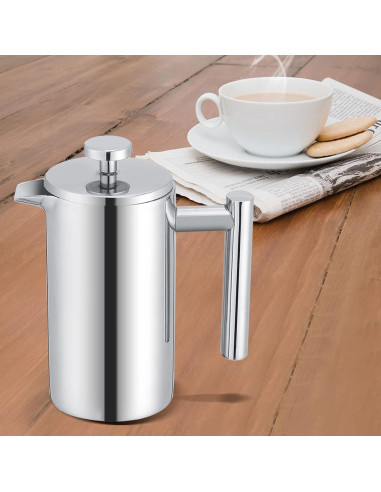 Cafetera Prensa Francesa Yosoo 350ml Acero Inoxidable Doble Pared