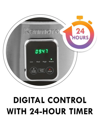 Olla de Cocción Lenta Kenmore 7 Cuartos Programable Acero Inoxidable