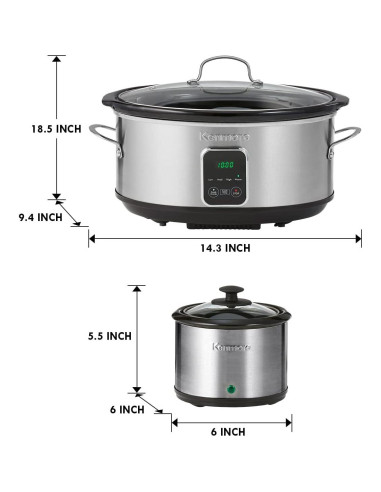 Olla de Cocción Lenta Kenmore 7 Cuartos Programable Acero Inoxidable