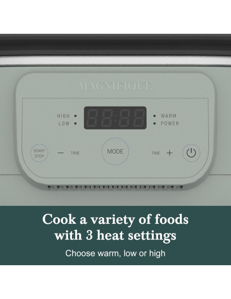 Olla de Cocción Lenta Magnifique 6 Cuartos Oliva Programable