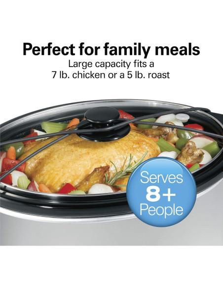 Olla de Cocción Lenta Hamilton Beach 7 Cuartos Portátil