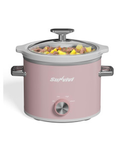 Olla de Cocción Lenta SUNVIVI 2QT Cerámica Desmontable Rosa