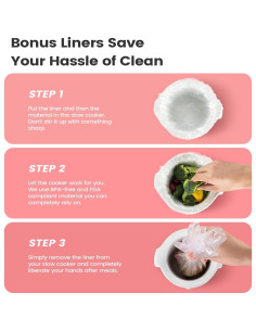 Olla de Cocción Lenta KOOC 2QT Rosa con Forros Incluidos 2