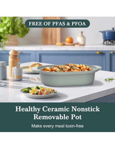 Olla de cocción lenta programable INDY VAC 4QT Oliva 8 en 1