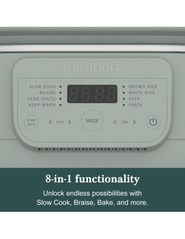 Olla de cocción lenta programable INDY VAC 4QT Oliva 8 en 1