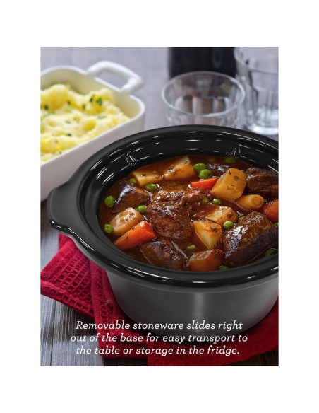 Cocina Lenta Eléctrica Elite Gourmet MST-350B 3L Negra